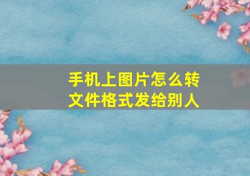 手机上图片怎么转文件格式发给别人