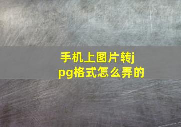 手机上图片转jpg格式怎么弄的