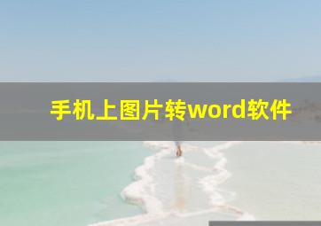 手机上图片转word软件