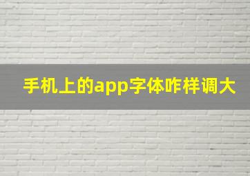 手机上的app字体咋样调大