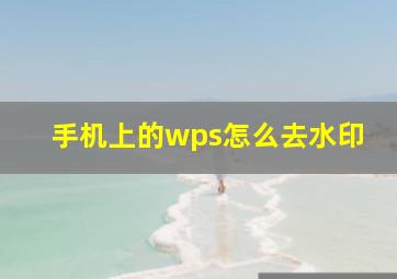 手机上的wps怎么去水印