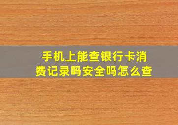 手机上能查银行卡消费记录吗安全吗怎么查