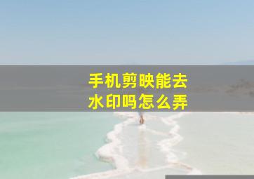 手机剪映能去水印吗怎么弄