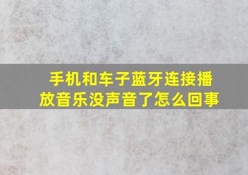 手机和车子蓝牙连接播放音乐没声音了怎么回事