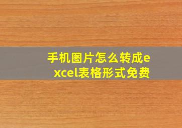 手机图片怎么转成excel表格形式免费