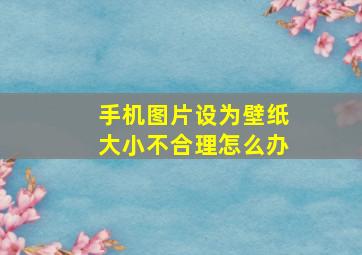 手机图片设为壁纸大小不合理怎么办