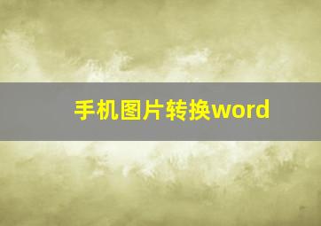 手机图片转换word