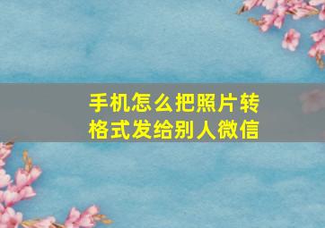 手机怎么把照片转格式发给别人微信