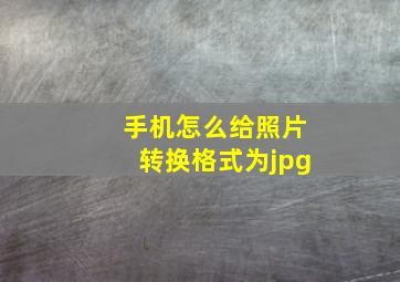 手机怎么给照片转换格式为jpg