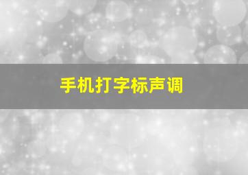 手机打字标声调