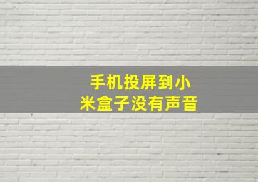 手机投屏到小米盒子没有声音