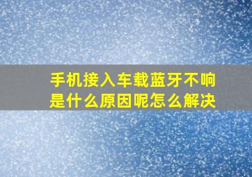 手机接入车载蓝牙不响是什么原因呢怎么解决