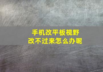 手机改平板视野改不过来怎么办呢