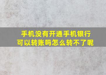 手机没有开通手机银行可以转账吗怎么转不了呢