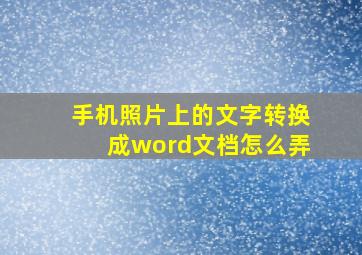 手机照片上的文字转换成word文档怎么弄