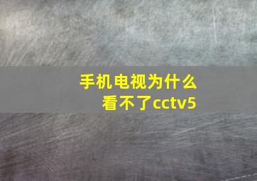 手机电视为什么看不了cctv5