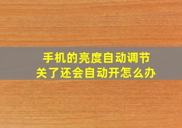 手机的亮度自动调节关了还会自动开怎么办