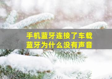 手机蓝牙连接了车载蓝牙为什么没有声音