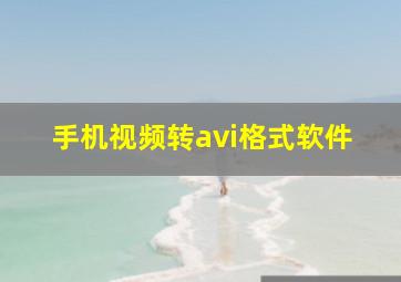 手机视频转avi格式软件