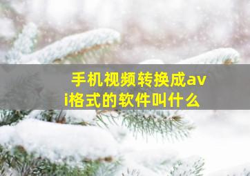 手机视频转换成avi格式的软件叫什么