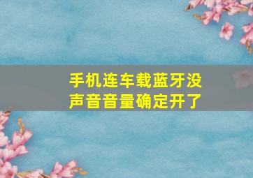 手机连车载蓝牙没声音音量确定开了