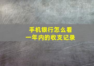 手机银行怎么看一年内的收支记录