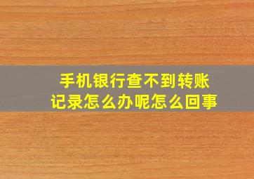 手机银行查不到转账记录怎么办呢怎么回事