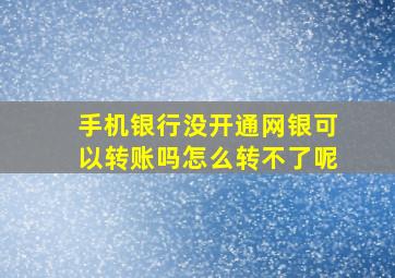 手机银行没开通网银可以转账吗怎么转不了呢