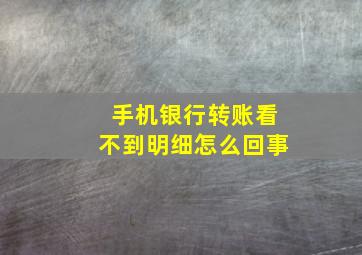 手机银行转账看不到明细怎么回事