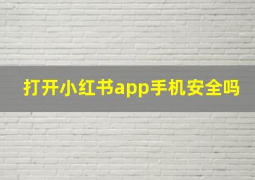 打开小红书app手机安全吗