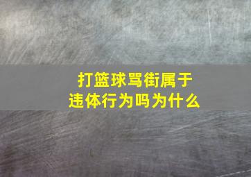 打篮球骂街属于违体行为吗为什么