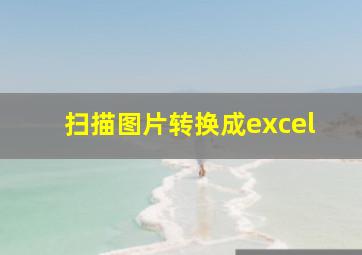 扫描图片转换成excel