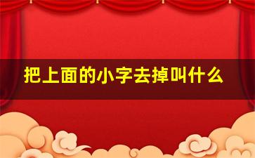 把上面的小字去掉叫什么