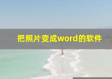 把照片变成word的软件