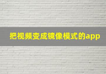 把视频变成镜像模式的app