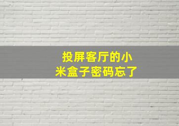 投屏客厅的小米盒子密码忘了