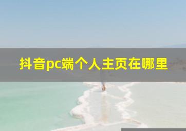 抖音pc端个人主页在哪里