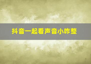 抖音一起看声音小咋整