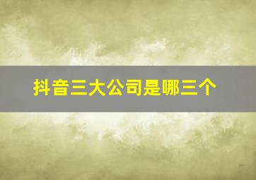 抖音三大公司是哪三个