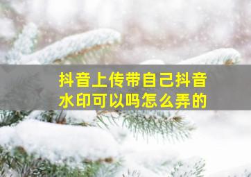 抖音上传带自己抖音水印可以吗怎么弄的