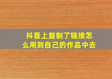 抖音上复制了链接怎么用到自己的作品中去