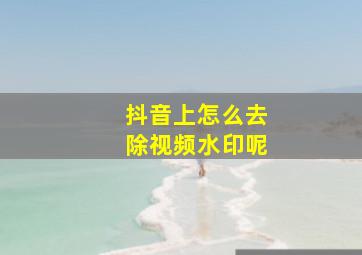 抖音上怎么去除视频水印呢