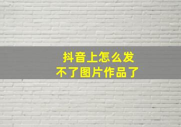 抖音上怎么发不了图片作品了