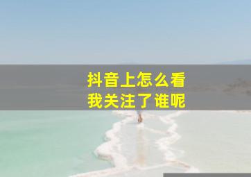 抖音上怎么看我关注了谁呢