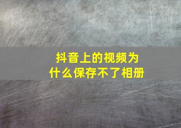 抖音上的视频为什么保存不了相册