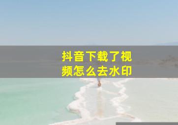 抖音下载了视频怎么去水印