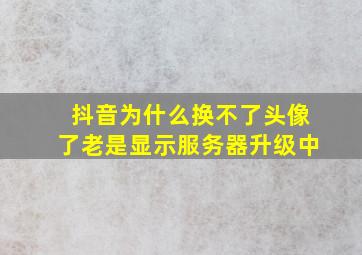 抖音为什么换不了头像了老是显示服务器升级中