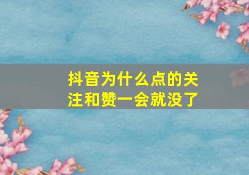 抖音为什么点的关注和赞一会就没了