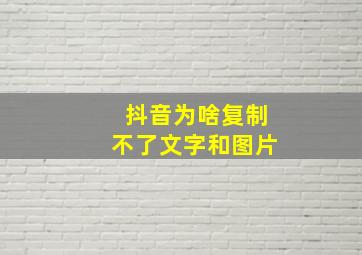 抖音为啥复制不了文字和图片