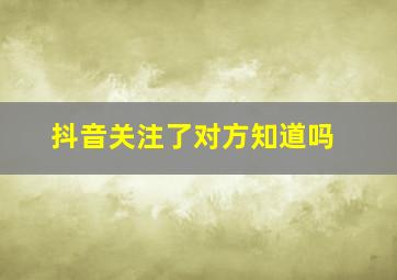 抖音关注了对方知道吗